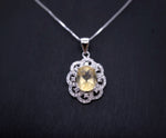 Natural Citrine Necklace Silver - Sterling Silver Life of Flower Genuine Citrine Healing Jewelry