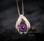 Swing Pink Tourmaline Necklace - Rose Gold coated Dynamic 0.85 Ct Pink Tourmaline Pendant - Full Sterling Silver Tourmaline Jewelry #181