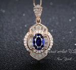 Tanzanite Necklace - 18k Rose gold coated Sterling Silver - Dainty Lab Created Tanzanite Jewelry - December Birthstone #536