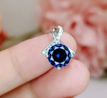 Tiny Blue Sapphire Necklace Gemstone 2CT Bowknot Blue Sapphire Pendant -Sterling Silver Infinite Minimalist Blue Sapphire Jewelry #170