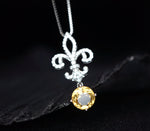 Genuine Citrine necklace - Gemstone Kite Jewelry - Round 2 Ct Fine Cut Natural Citrine Pendant - November Birthstone #415