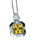 Genuine Citrine necklace - Natural Citrine Necklace - High Quality - Citrine Pendant Jewelry - 18kgp @ Sterling Silver #459