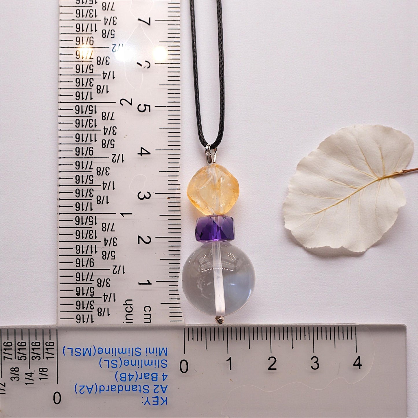 Large Chunky Clear Quartz Pendant Necklace Amethyst citrine Pendant Leather cord , Large Size Raw CRYSTAL Jewelry chunky stone jewelry #2332