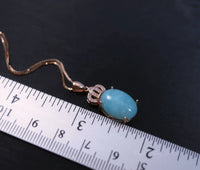 Amazonite Necklace - Rose Gold Coated Sterling Silver - Diamond Crown Pendant - Natural High Quality Chakra Yoga Healing - Amazonite Jewelry