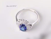 Tanzanite Topaz Ring - Sterling Silver Engagement Cz Ring - Fine Topaz Ring