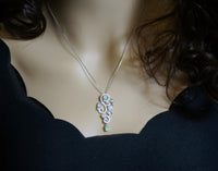 Genuine Fire Opal Necklace, Sterling Silver Ethiopian Opal Pendant Rainbow Opal Leaf Necklace Bridal wedding necklace