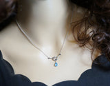 Teardrop Blue Topaz Necklace - Sterling Silver Natural Swiss Blue Topaz Pendant High quality