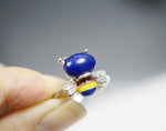 Sterling Silver Bee Ring - Delicate Lapis Lazuli Ring, Adjustable Ring