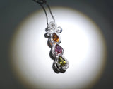 Tourmaline Necklace - Sterling Silver High Quality Tourmaline Pendant - Multi Gemstone CZ Necklace