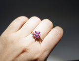 Ruby Ring- Promise Ring - Engagement Ring - Sterling Silver Cz Ring, Anniversary Claddah Ring