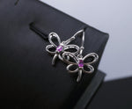 925 Sterling Silver Ruby Butterfly Earrings Dainty Tiny