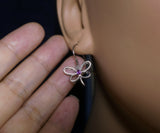 925 Sterling Silver Ruby Butterfly Earrings Dainty Tiny