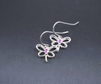 925 Sterling Silver Ruby Butterfly Earrings Dainty Tiny