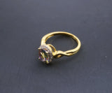 Genuine Mystic Rainbow Topaz Ring - 24k Gold Plated sterling silver Halo Topaz Ring