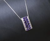 Amethyst Necklace - Natural Amethyst Sterling Silver Pendant - Genuine Amethyst jewelry - Amethyst Healing