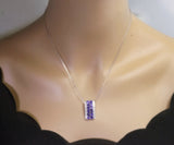 Amethyst Necklace - Natural Amethyst Sterling Silver Pendant - Genuine Amethyst jewelry - Amethyst Healing