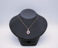 Tanzanite Necklace - 18k Rose gold coated Sterling Silver - Dainty Lab Created Tanzanite Jewelry - December Birthstone #536