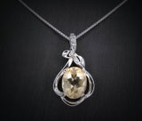 Genuine Citrine Necklace - Sterling Silver Flower Necklace - Oval Cut November Birthstone Natural Citrine Jewelry