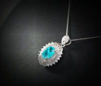 Paraiba Necklace - Sterling Silver Paraiba Tourmaline Necklace #380