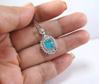 Paraiba Necklace - Sterling Silver Paraiba Tourmaline Necklace #380