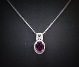 Genuine Tiny Oval Garnet Necklace - Sterling Silver Red Gemstone Jewelry