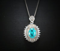 Paraiba Necklace - Sterling Silver Paraiba Tourmaline Necklace #380