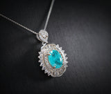 Paraiba Necklace - Sterling Silver Paraiba Tourmaline Necklace #380