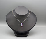 Blue Topaz Necklace - Sterling Silver Teardrop Blue Topaz Pendant - Amethyst Citrine Peridot Jewelry