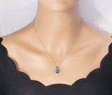 Blue Topaz Necklace - Sterling Silver Teardrop Blue Topaz Pendant - Amethyst Citrine Peridot Jewelry