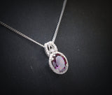 Genuine Tiny Oval Garnet Necklace - Sterling Silver Red Gemstone Jewelry