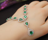 Luxury Emerald Necklace - Bridal Emerald Jewelry - Wedding Teardrop Emerald Necklace Set