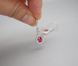 Teardrop Ruby Earrings - Sterling Silver Red Ruby Dangle Earrings