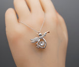 Sterling Silver Angel Necklace - Dynamic Cubic Zirconia Necklace