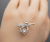 Sterling Silver Angel Necklace - Dynamic Cubic Zirconia Necklace