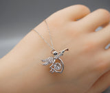 Sterling Silver Angel Necklace - Dynamic Cubic Zirconia Necklace