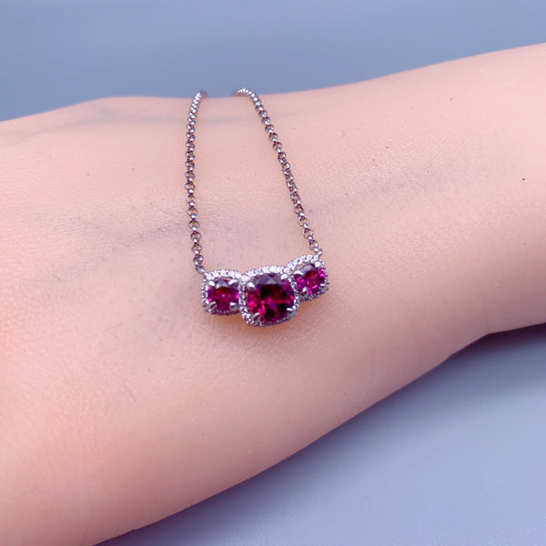 Garnet Necklace, Sterling Silver Genuine Garnet Choker, High Energy