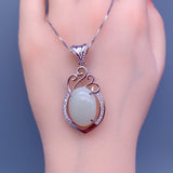 Genuine Hetian White Jade Necklace