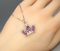 Genuine High Quality Amethyst Crown Necklace