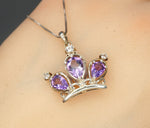 Genuine High Quality Amethyst Crown Necklace