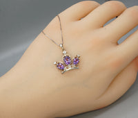 Genuine High Quality Amethyst Crown Necklace