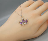 Genuine High Quality Amethyst Crown Necklace