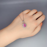 Pink Tourmaline Necklace - Sterling Silver Royal Flower of Life Necklace - 2 CT Pink Tourmaline Jewelry #381