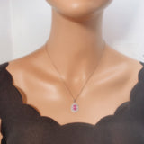 Pink Tourmaline Necklace - Sterling Silver Royal Flower of Life Necklace - 2 CT Pink Tourmaline Jewelry #381