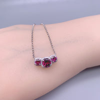 Garnet Necklace, Sterling Silver Genuine Garnet Choker, High Energy