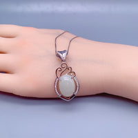 Genuine Hetian White Jade Necklace