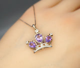 Genuine High Quality Amethyst Crown Necklace