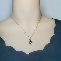 Tanzanite Necklace - Rose gold coated Sterling Silver Blue Tanzanite Pendant - 2.75 CT Lab Created Energic December Birthstone #953