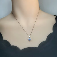 Minimalist Tiny Tanzanite Necklace - Lab Created Tanzanite Pendant - 18k @ Sterling Silver - December Birthstone Tanzanite Pendant 017