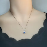 Minimalist Tiny Tanzanite Necklace - Lab Created Tanzanite Pendant - 18k @ Sterling Silver - December Birthstone Tanzanite Pendant 017