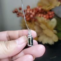 Large Emerald Necklace - 18KGP @ Sterling Silver - Royal Crown Necklace - Lab Created Green Emerald Pendant #785